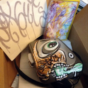 ONE-OF-A-KIND HAND-PAINTED CASSETTE PLAYER